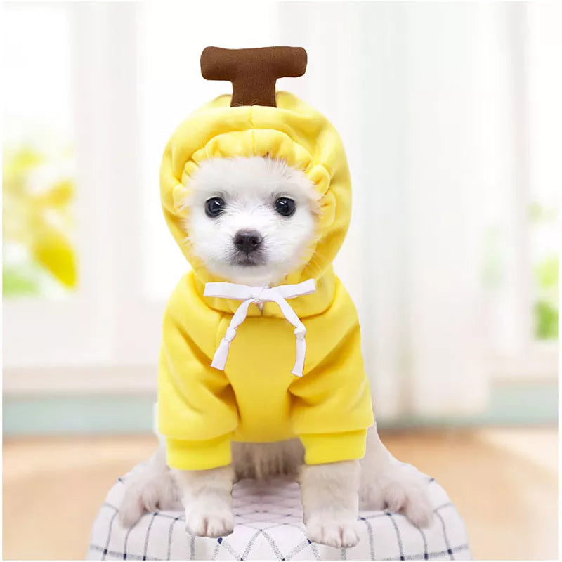 Disfraz de Plátano para mascotas Gatos y Perros - Sudadera con Capucha