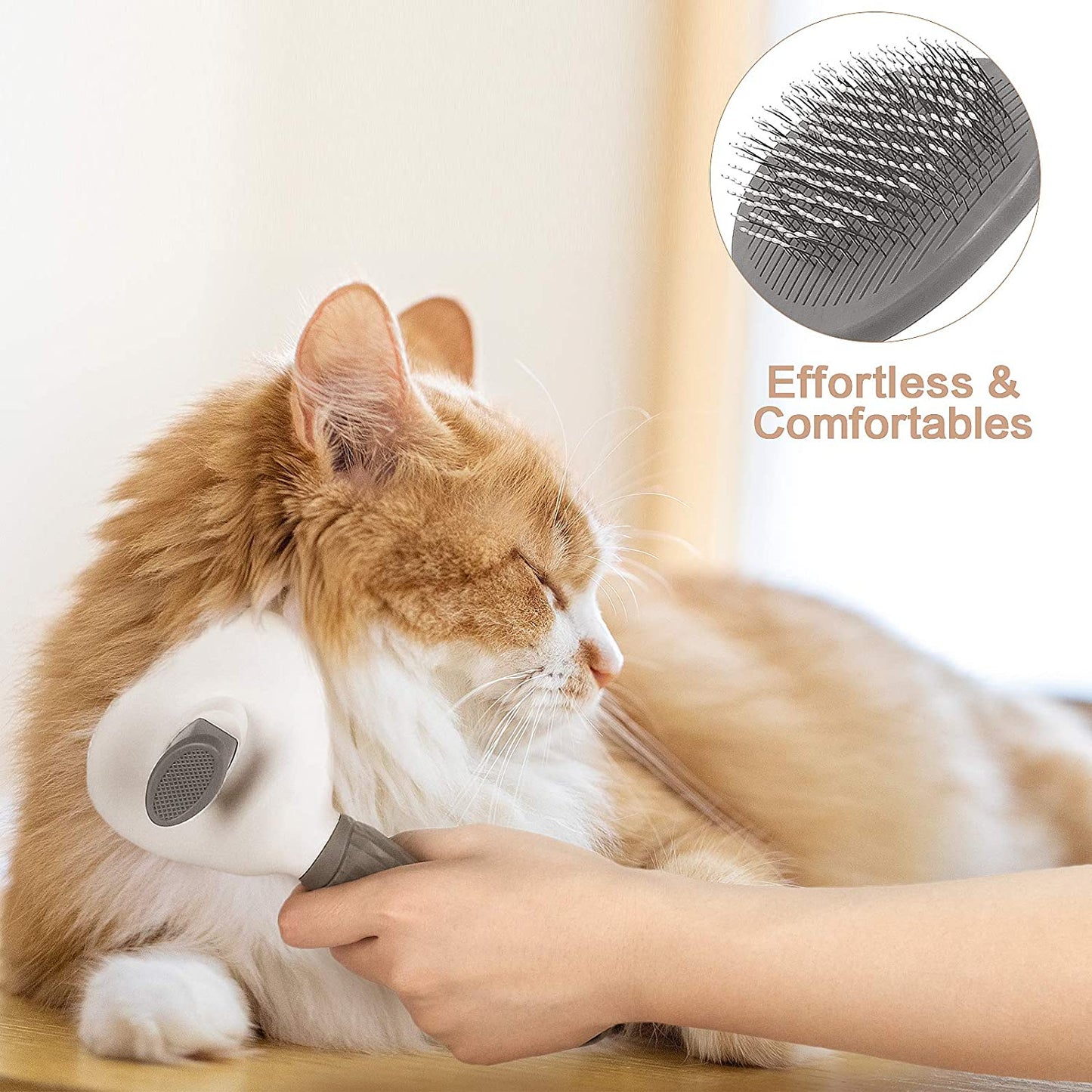 Cepillo para Perros y Gatos - Peine de Autolimpieza y Removedor de Pelo