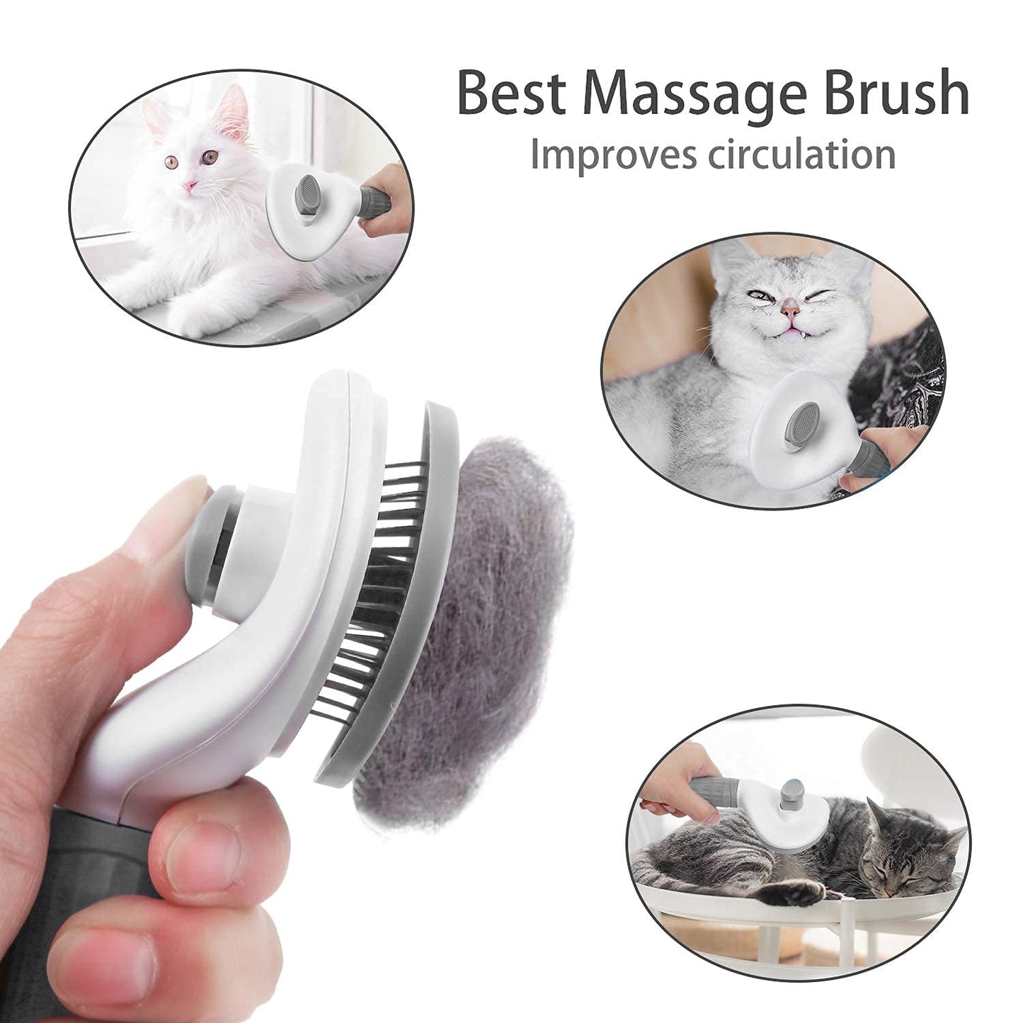 Cepillo para Perros y Gatos - Peine de Autolimpieza y Removedor de Pelo