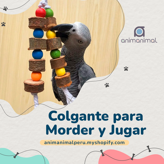 Juguetes de Madera Natural para Pájaros - Jaula Colgante para Morder y Jugar