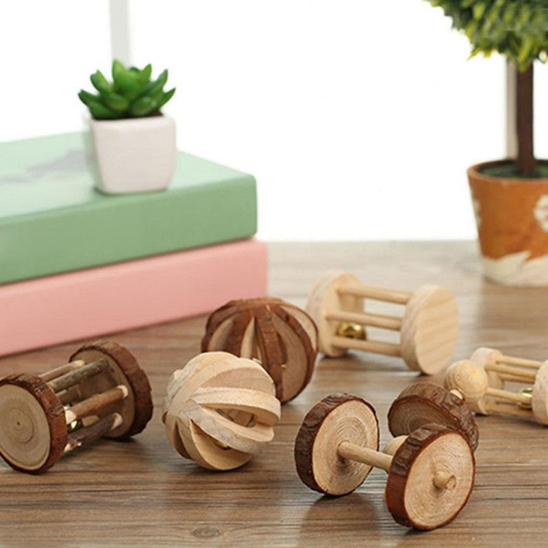 Juguetes Lindos de Conejos de Madera Natural de Pino