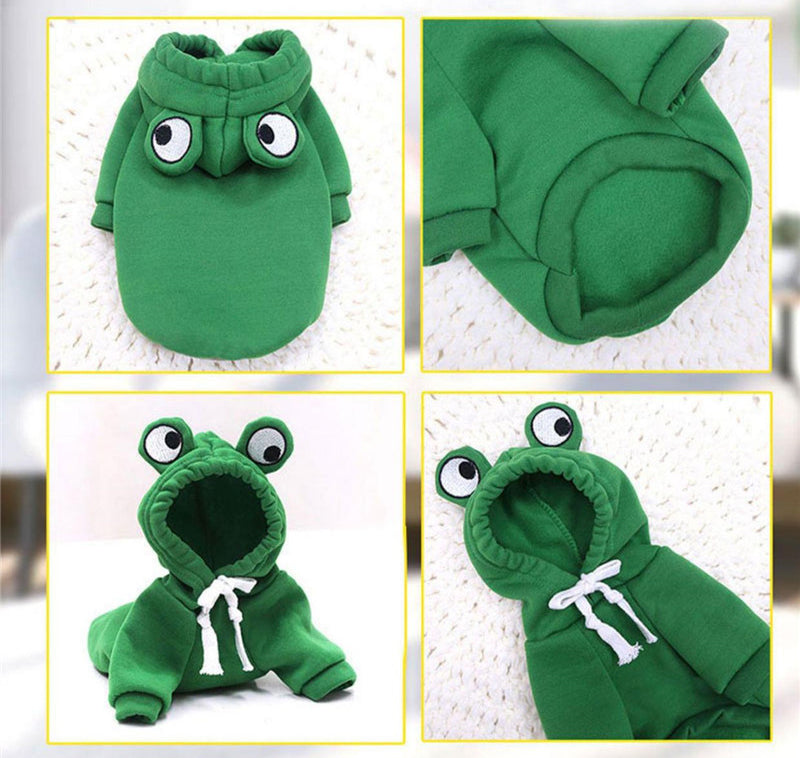 Disfraz de Sapito para mascotas Gatos y Perros - Sudadera con Capucha Rana Sapo