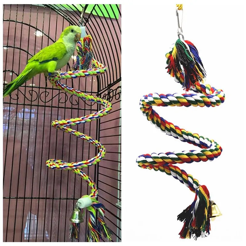 Juguete Interactivo para Aves: Aventura en Cuerda de Algodón de 50 cm Loros, periquitos, cacatúas