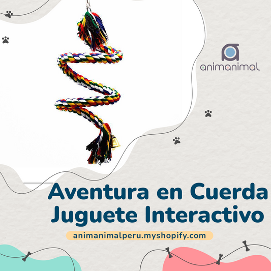 Juguete Interactivo para Aves: Aventura en Cuerda de Algodón de 50 cm Loros, periquitos, cacatúas