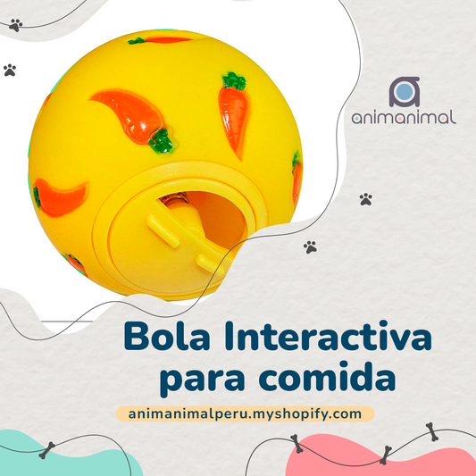 Bola Interactiva para comida de Conejos, hamsters y Mascotas